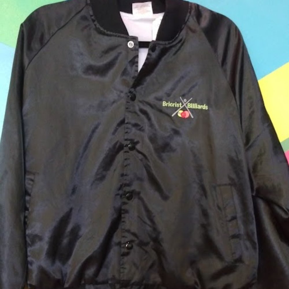 Vintage Black Lightweight Jacket "Bricrist Billiards" SIZE L